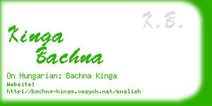 kinga bachna business card